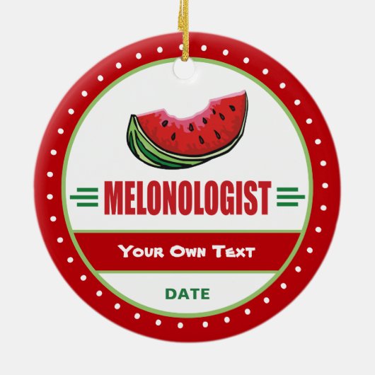 Funny I Love Watermelon Keramisch Ornament (Achterkant)
