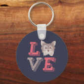 Funny I Love Yorkshire Terrier I Heart Hondenliefh Sleutelhanger (Voorkant)