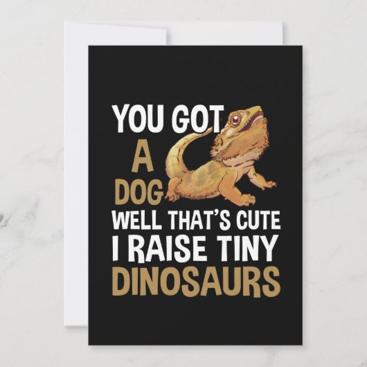 Funny I Raise Tiny Dinosaurs Bearded Dragon Pet Save The Date (Voorkant)