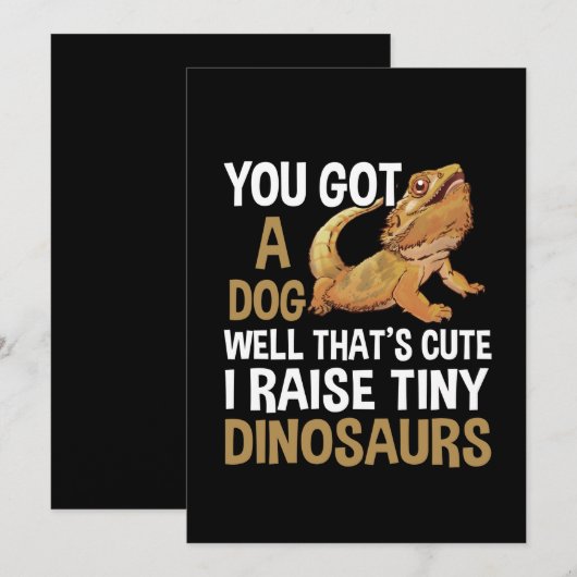Funny I Raise Tiny Dinosaurs Bearded Dragon Pet Save The Date (Voorkant / Achterkant)