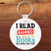 Funny I Read Banned Books Rebel Quote Sleutelhanger (Achterkant)