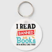 Funny I Read Banned Books Rebel Quote Sleutelhanger (Achterkant)