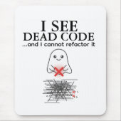 Funny I See Dead Code Programmer Mouse Pad Muismat (Voorkant)