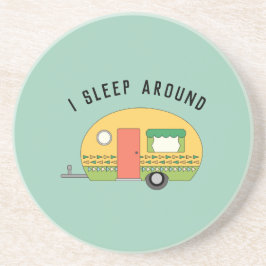 Funny I Sleep rond RV Camper Zandsteen Onderzetter