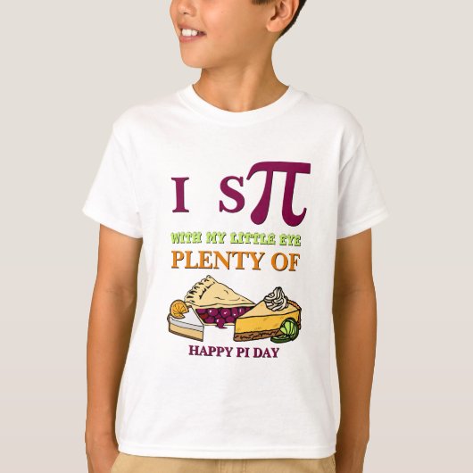 Funny I SPY PLENTY PIE Happy Pi Day Kinder T-shirt (Voorkant)