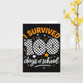 Funny I Survived 100 Days Of School Student Teache Kaart (Gele Bloem)
