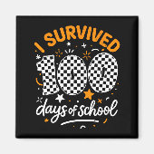 Funny I Survived 100 Days Of School Student Teache Magneet (Voorkant)
