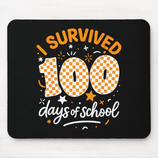 Funny I Survived 100 Days Of School Student Teache Muismat (Voorkant)