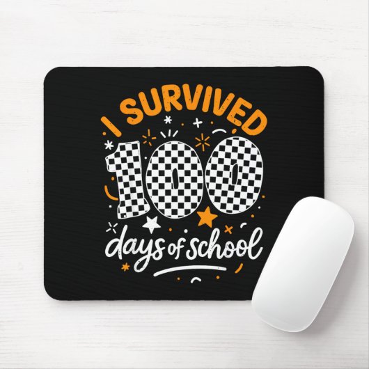 Funny I Survived 100 Days Of School Student Teache Muismat (Met muis)