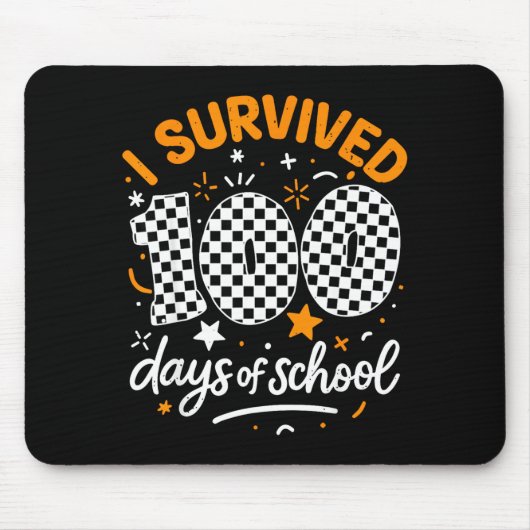 Funny I Survived 100 Days Of School Student Teache Muismat (Voorkant)