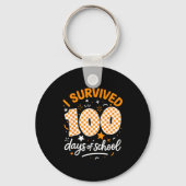 Funny I Survived 100 Days Of School Student Teache Sleutelhanger (Voorkant)