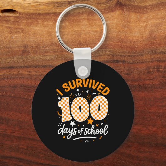 Funny I Survived 100 Days Of School Student Teache Sleutelhanger (Voorkant)