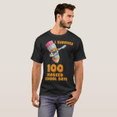 Funny I Survived 100 Masked School Days Cool Dabbi T-shirt (Voorkant volledig)