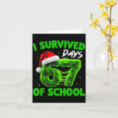 Funny I Survived 67 Days Of School Christmas Kids  Kaart (Gele Bloem)