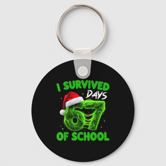 Funny I Survived 67 Days Of School Christmas Kids  Sleutelhanger (Voorkant)