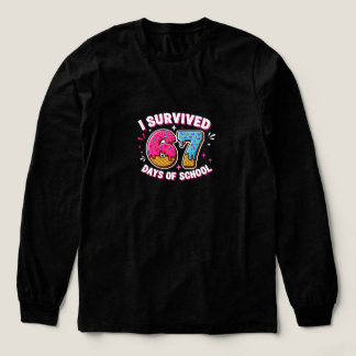 Funny I Survived 67 Days of School - Donut  Tri-Blend Shirt
