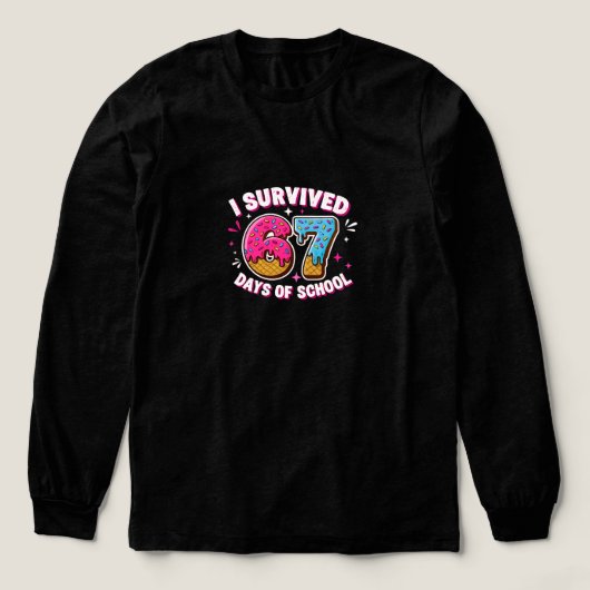 Funny I Survived 67 Days of School , for students  Tri-Blend Shirt (Voorkant)