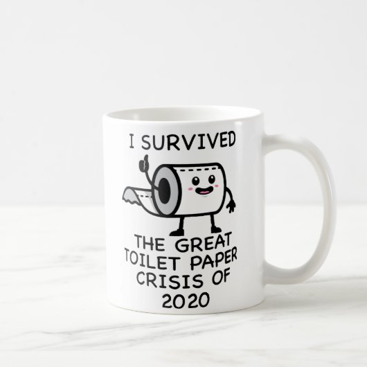 Funny I Survived Toilet Paper Crisis 2020 Gift Koffiemok (Rechts)