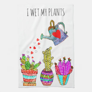 Funny I Wet Mijn Planten Cacti Kitchen Towel Theedoek