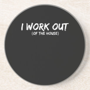 Funny I Workout Shirt for Gym Rats - Quarantine Zandsteen Onderzetter