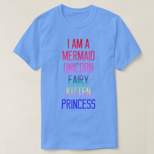 Funny I'a Mermaid Unicorn Kitten Fairy Princess T-shirt (Design voorkant)