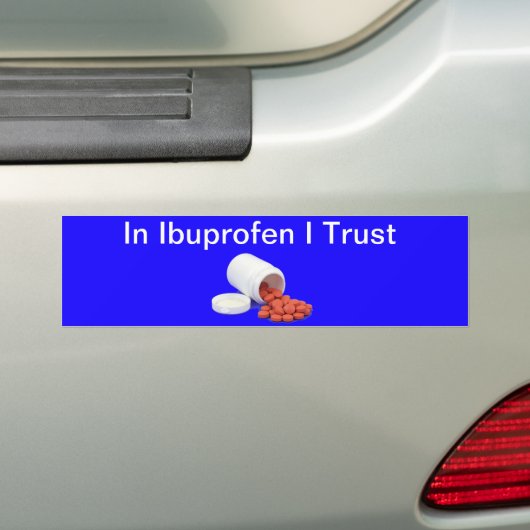 Funny Ibuprofen Bumpersticker (Op auto)