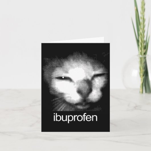 Funny Ibuprofen Cat Meme Retro Ugly Cat Face Mens  Kaart (Voorkant)