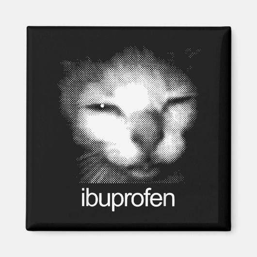 Funny Ibuprofen Cat Meme Retro Ugly Cat Face Mens  Magneet (Voorkant)