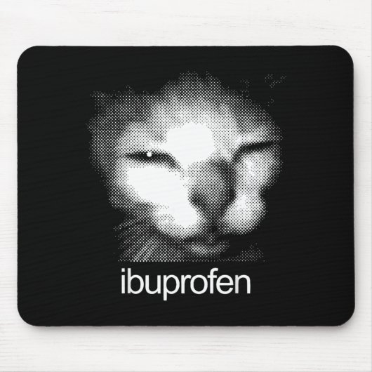 Funny Ibuprofen Cat Meme Retro Ugly Cat Face Mens Muismat (Voorkant)