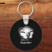 Funny Ibuprofen Cat Meme Retro Ugly Cat Face Mens  Sleutelhanger (Voorkant)