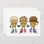 Funny Ice Cream Cone Cartoon Characters Briefkaart (Voorkant / Achterkant)