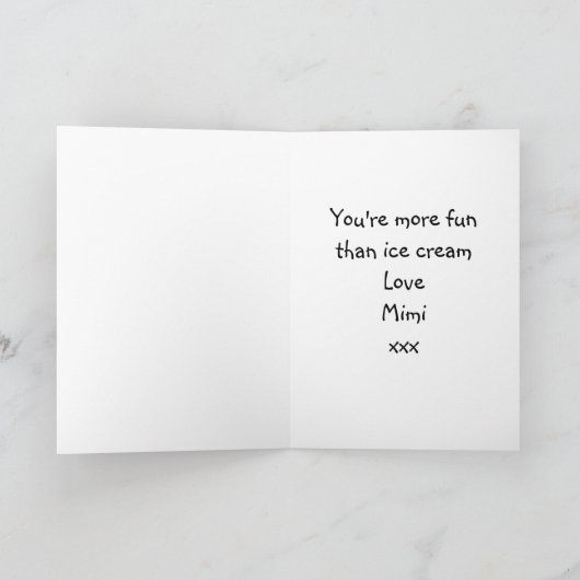 Funny Ice Cream Scream Humor Schattige Retro Verja Kaart (Binnen)