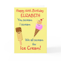 Funny Ice Cream Scream Humor Schattige Retro Verja