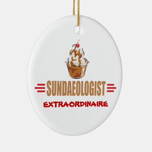 Funny Ice Cream Sundae Keramisch Ornament (Rechts)