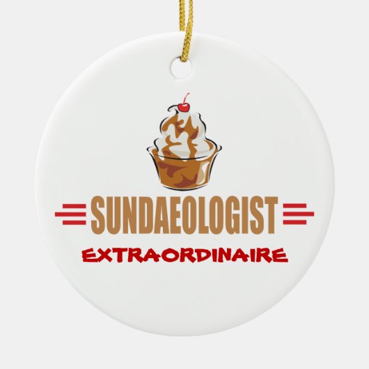 Funny Ice Cream Sundae Keramisch Ornament (Voorkant)