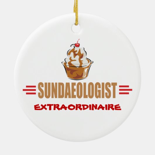 Funny Ice Cream Sundae Keramisch Ornament (Achterkant)