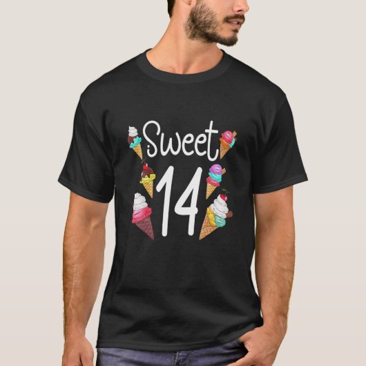 Funny Ice Cream Sweet 14e verjaardag 14-jarige Gi T-shirt (Voorkant)