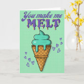 Funny Ice Cream-Valentijn Kaart (Gele Bloem)
