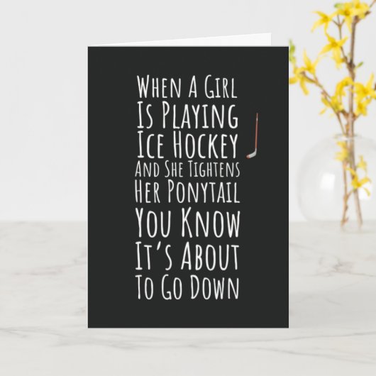 Funny Ice Hockey Cards Skating Winter Sports Team Kaart (Gele Bloem)