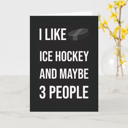 Funny Ice Hockey Cards Team Goalie Coach Player  Kaart (Gele Bloem)