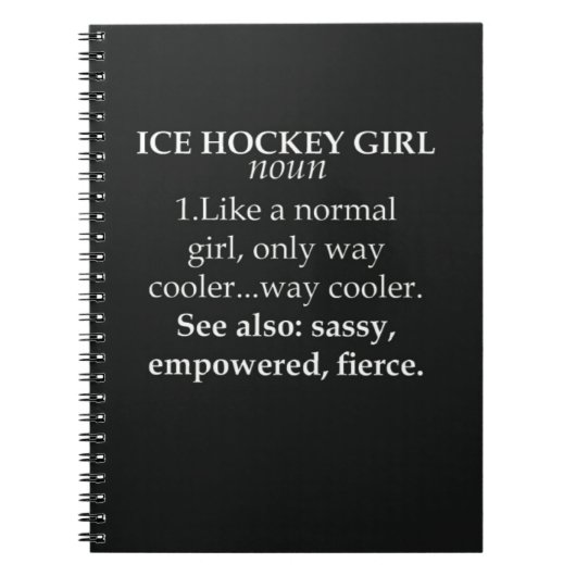 Funny Ice Hockey Gifts For Girls Sport For Her Notitieboek (Voorkant)