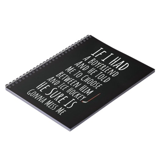 Funny Ice Hockey Gifts For Her Sports Player  Notitieboek (Linkerzijde)