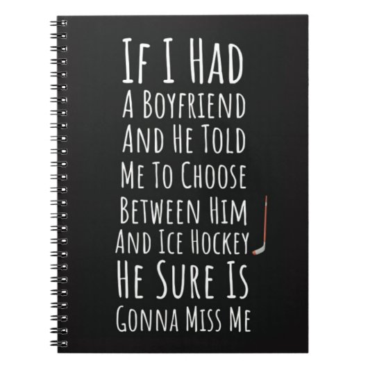 Funny Ice Hockey Gifts For Her Sports Player  Notitieboek (Voorkant)