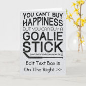 Funny Ice Hockey Goalie Greetings Kaart (Gele Bloem)