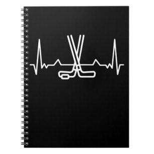 Funny Ice Hockey Heart beat Puck Gift Notitieboek