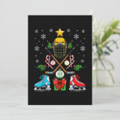 Funny Ice Hockey-kerstboomversiering kerstboomkern Feestdagenkaart (Staand voorkant)