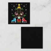 Funny Ice Hockey-kerstboomversiering kerstboomkern Vierkante Visitekaartje (Voorkant / Achterkant)