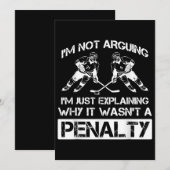 Funny Ice Hockey Player Discussion Bully Penalty Feestdagenkaart (Voorkant / Achterkant)