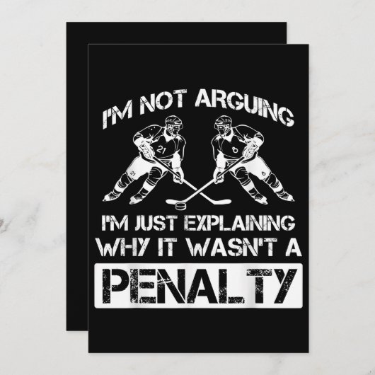 Funny Ice Hockey Player Discussion Bully Penalty Feestdagenkaart (Voorkant / Achterkant)