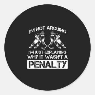 Funny Ice Hockey Player Discussion Bully Penalty Ronde Sticker